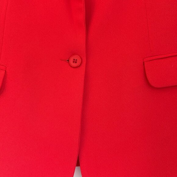 LE BON MARCHE River Gauche RED CREPE BLAZER Size 34 - Picture 2 of 4